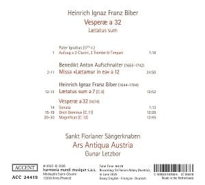 Produktbild: Heinrich Ignaz Franz Biber: Vesperae a 32