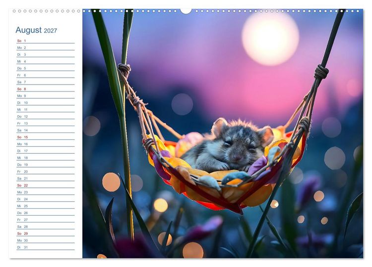 Produktbild: Mondpf&ouml;tchen - Ein zauberhafter Hamster Gute-Nacht-Kalender (Wandkalender 2027 DIN A2 quer), CALVENDO Monatskalender