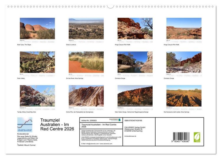 Produktbild: Traumziel Australien - Im Red Centre 2026 (hochwertiger Premium Wandkalender 2026 DIN A2 quer), Kunstdruck in Hochglanz