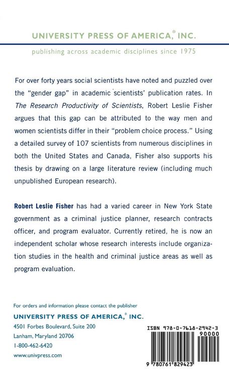 Produktbild: Research Productivity of Scientists