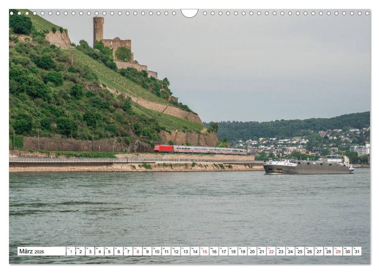 Produktbild: Eisenbahn an Rhein und Mosel 2026 (Wandkalender 2026 DIN A3 quer), CALVENDO Monatskalender