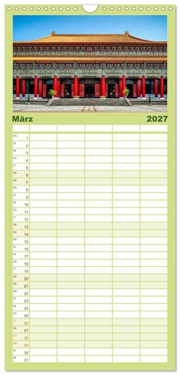 Produktbild: Familienplaner 2027 - Taipeh, Hauptstadt von Taiwan mit 5 Spalten (Wandkalender, 21 x 45 cm) CALVENDO