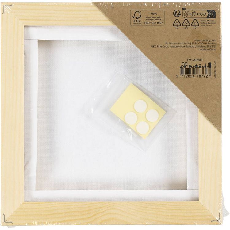 Produktbild: Creativ Company Gespannte Leinwand mit Rahmen, Gr&ouml;&szlig;e 15,8x15,8 cm, 280 g, Wei&szlig;, 10 Stk
