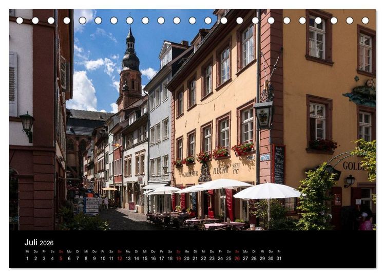 Produktbild: Heidelberger Stadtansichten (Tischkalender 2026 DIN A5 quer), CALVENDO Monatskalender
