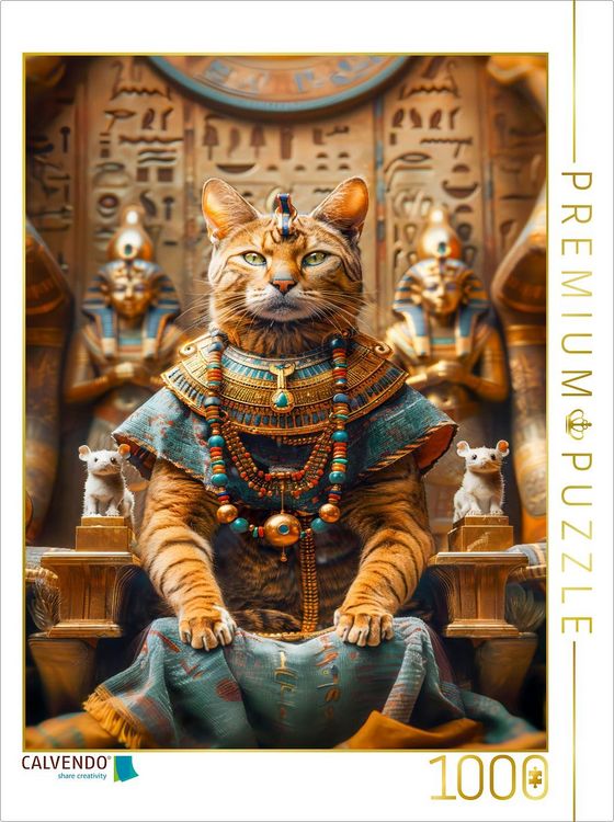 Produktbild: CALVENDO Puzzle Mauhotep Katze in der faszinierenden Welt der Pharaonen | 1000 Teile Lege-Gr&ouml;&szlig;e 64x48cm Foto-Puzzle f&uuml;r gl&uuml;ckliche Stunden