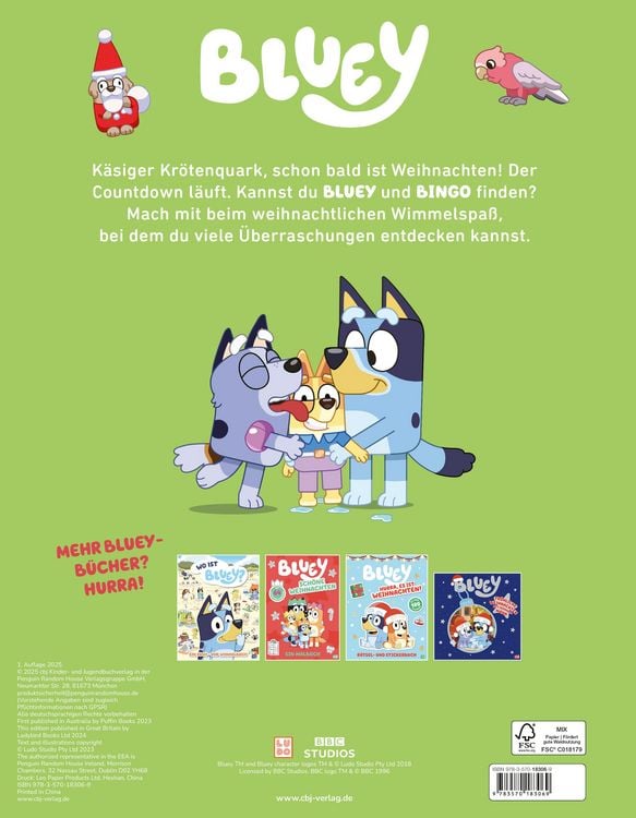 Produktbild: BLUEY &ndash; Wo ist BLUEY? an Weihnachten &ndash; Ein Such- und Wimmelbuch