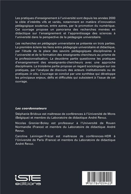 Produktbild: Recherches en P&eacute;dagogie Universitaire