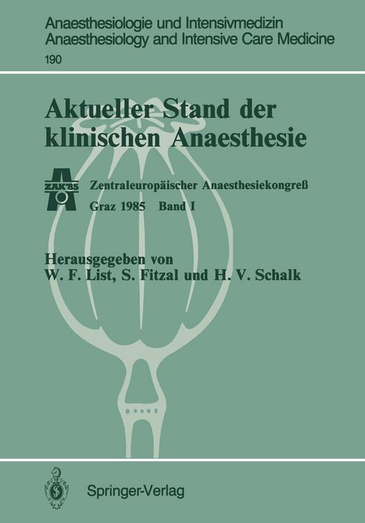 Produktbild: Aktueller Stand der klinischen Anaesthesie