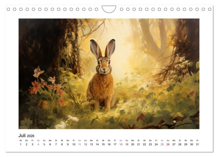 Produktbild: Hasenliebe (Wandkalender 2026 DIN A4 quer), CALVENDO Monatskalender