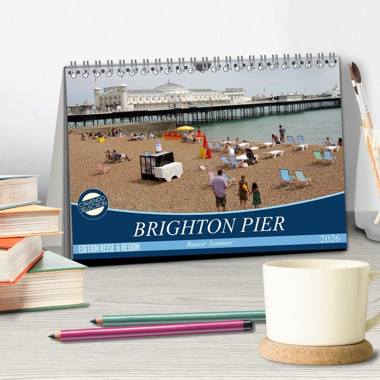 Produktbild: Brighton Pier Bunter Sommer (Tischkalender 2026 DIN A5 quer), CALVENDO Monatskalender