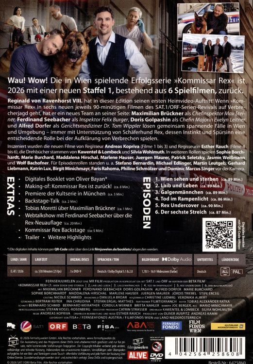 Produktbild: Kommissar Rex (2026) - Die komplette 1. Staffel [3 DVDs]