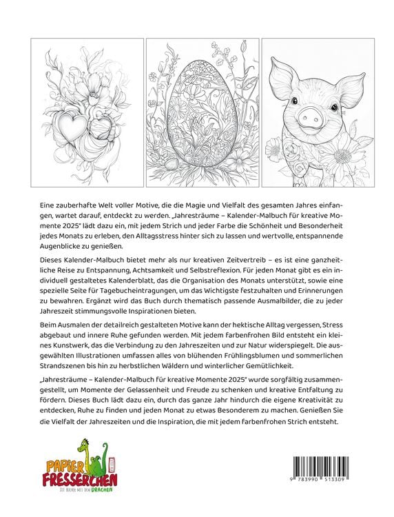 Produktbild: Jahrestr&auml;ume - Malbuch-Kalender f&uuml;r kreative Momente 2025