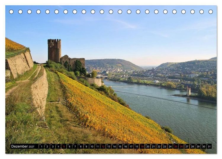 Produktbild: Der Rhein. Oberes Mittelrheintal von Bingen bis Koblenz (Tischkalender 2027 DIN A5 quer), CALVENDO Monatskalender