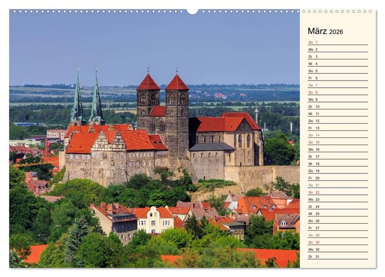 Produktbild: Quedlinburg - Welterbestadt im Harz (hochwertiger Premium Wandkalender 2026 DIN A2 quer), Kunstdruck in Hochglanz