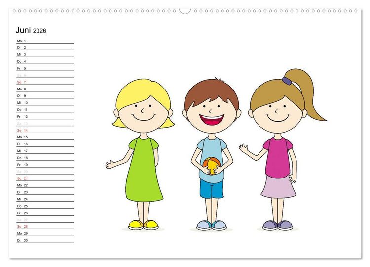 Produktbild: Der Kinderkalender (hochwertiger Premium Wandkalender 2026 DIN A2 quer), Kunstdruck in Hochglanz