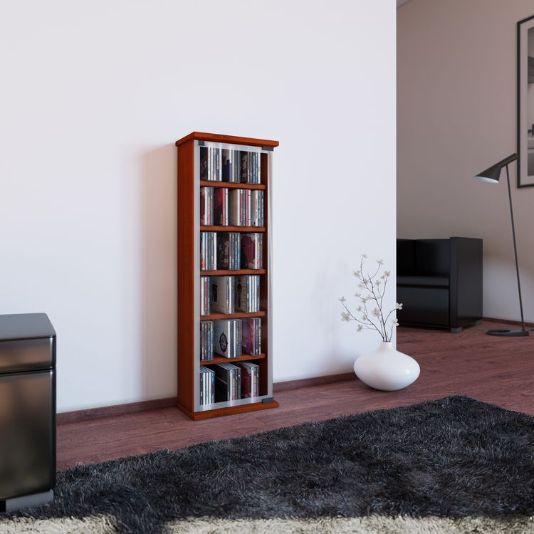 Produktbild: Holz CD DVD Stand Regal Schrank Classic Glast&uuml;r