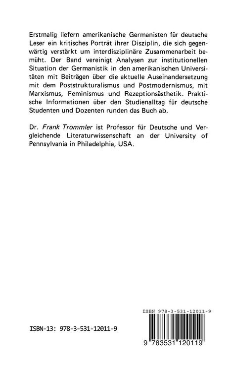 Produktbild: Germanistik in den USA