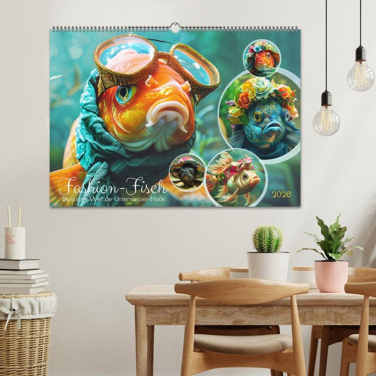 Produktbild: Fashion-Fisch. Die lustige Welt der Unterwasser-Mode (Wandkalender 2026 DIN A2 quer), CALVENDO Monatskalender