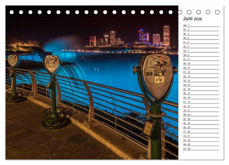 Produktbild: NIAGARAF&Auml;LLE Idyllische Impressionen bei Tag und Nacht (Tischkalender 2026 DIN A5 quer), CALVENDO Monatskalender