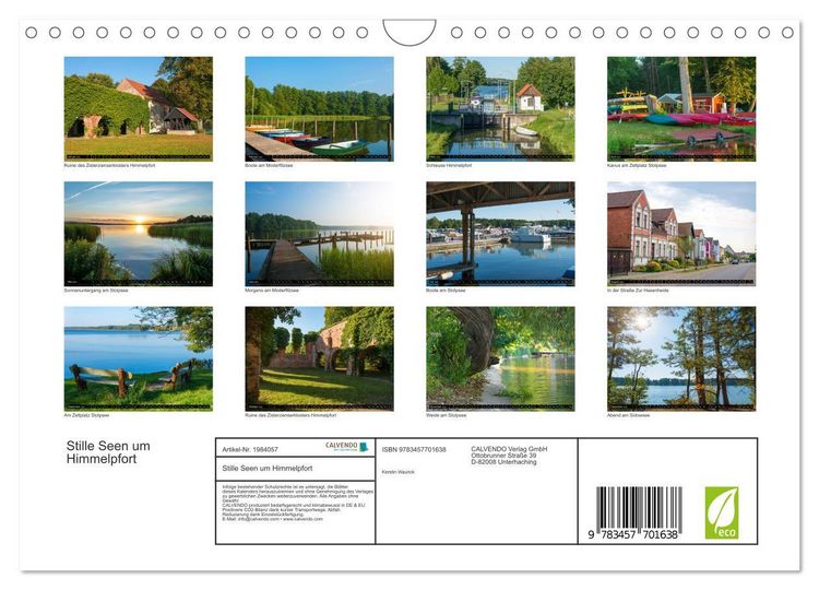 Produktbild: Stille Seen um Himmelpfort (Wandkalender 2026 DIN A4 quer), CALVENDO Monatskalender