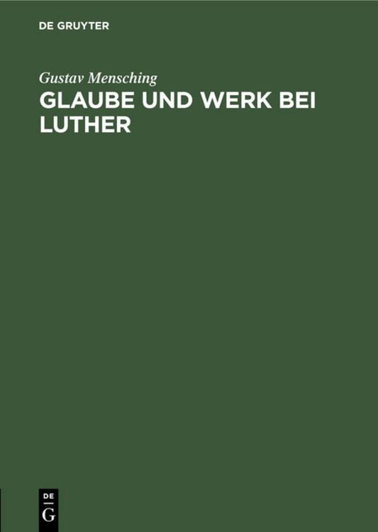 Produktbild: Glaube und Werk bei Luther