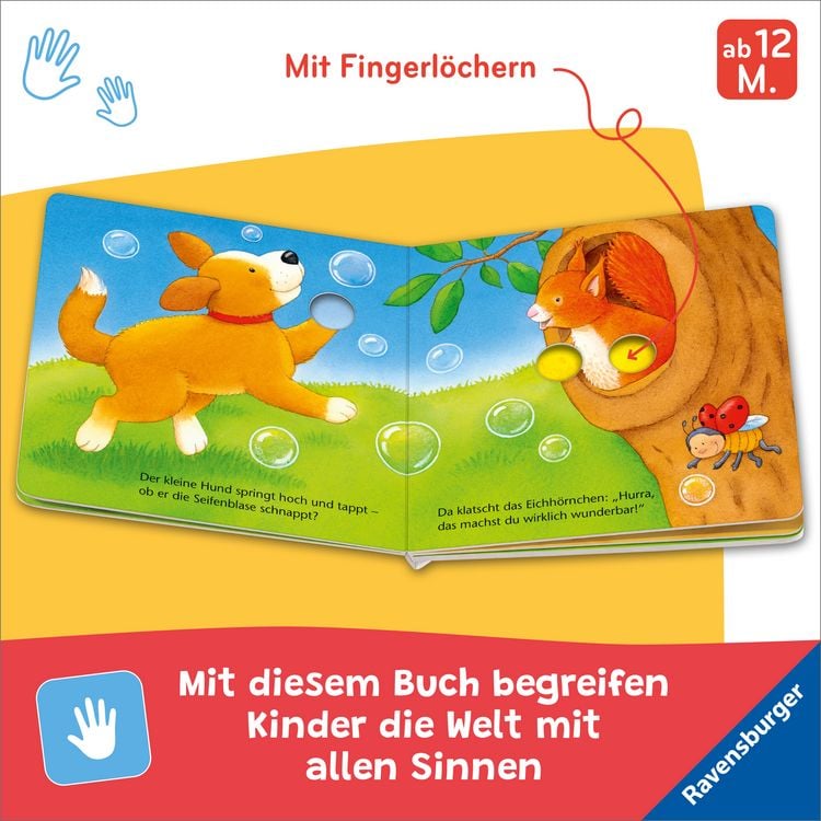 Ravensburger Ministeps Rasselbuch – Für Babys Ab 3 Monaten, Mit Geräuschen & Greif-Elementen, Fördert Sinne & Motorik