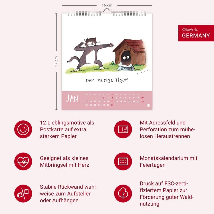 Produktbild: Puth Yoga f&uuml;r die Katz Postkartenkalender 2027