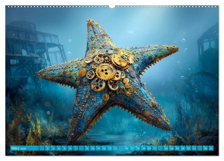 Produktbild: Aqua Mechanica &ndash; Steampunk unter dem Meer (Wandkalender 2026 DIN A2 quer), CALVENDO Monatskalender