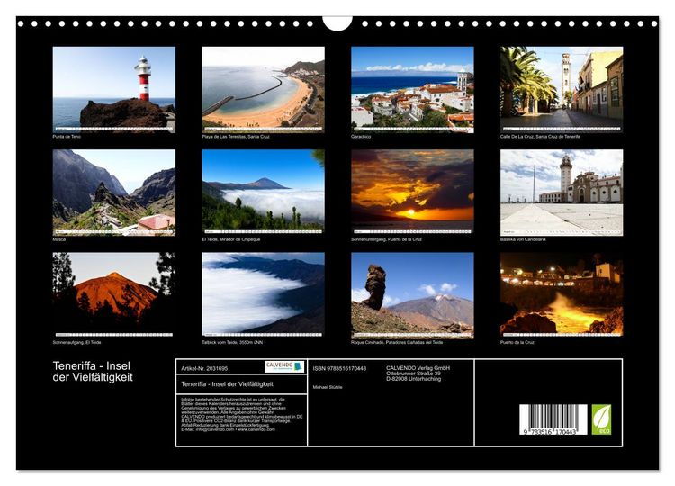 Produktbild: Teneriffa - Insel der Vielf&auml;ltigkeit (Wandkalender 2026 DIN A3 quer), CALVENDO Monatskalender