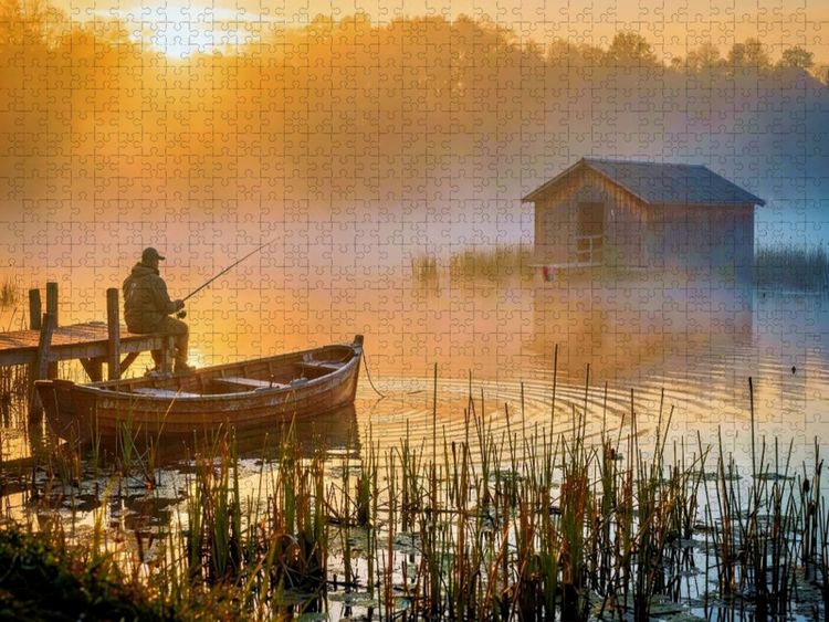 Produktbild: CALVENDO Puzzle Wo Wasser tr&auml;umt und die Seele anlegt. | 1000 Teile Lege-Gr&ouml;&szlig;e 64x48cm Foto-Puzzle f&uuml;r gl&uuml;ckliche Stunden