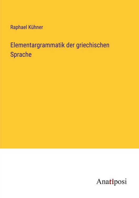 Produktbild: Elementargrammatik der griechischen Sprache