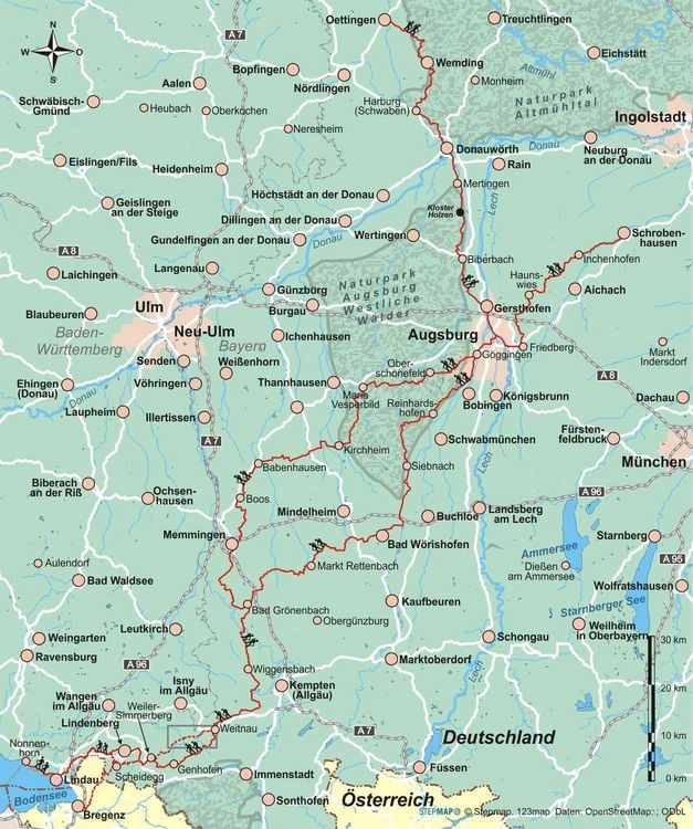 Produktbild: Bayerisch-Schw&auml;bischer Jakobsweg von Oettingen zum Bodensee