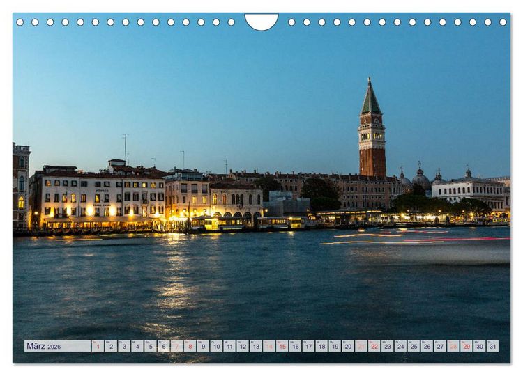 Produktbild: Stilles Venedig wenn es Nacht wird (Wandkalender 2026 DIN A4 quer), CALVENDO Monatskalender