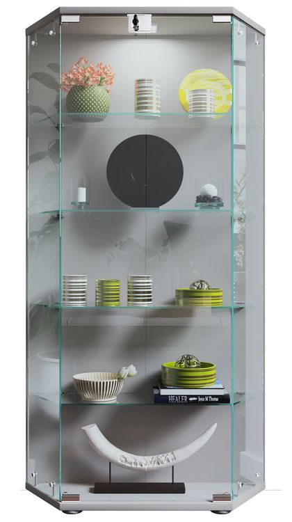 Produktbild: Holz Glas Stand Vitrine Sammelvitrine Cenila L