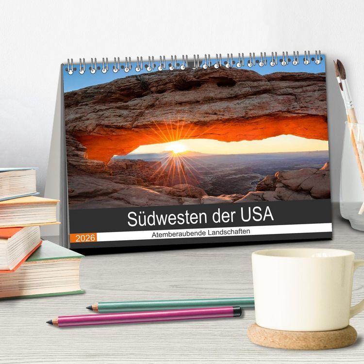 Produktbild: S&uuml;dwesten der USA - Atemberaubende Landschaften (Tischkalender 2026 DIN A5 quer), CALVENDO Monatskalender