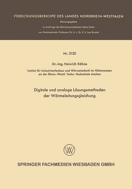 Produktbild: Digitale und analoge Lösungsmethoden der Wärmeleitungsgleichung