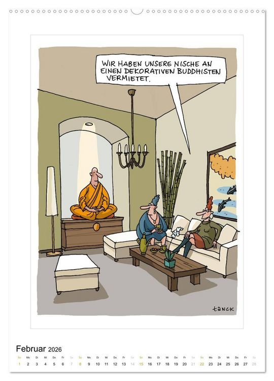Produktbild: Betongold lacht - Cartoons (Wandkalender 2026 DIN A2 hoch), CALVENDO Monatskalender