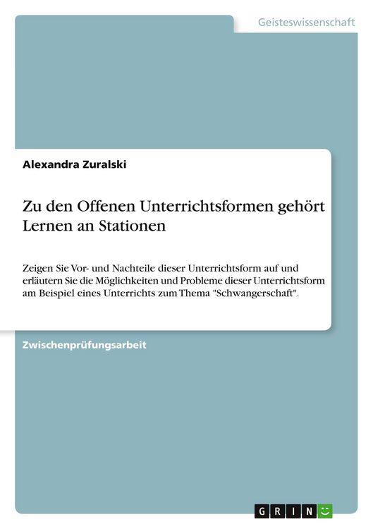 Produktbild: Zu den Offenen Unterrichtsformen geh&ouml;rt Lernen an Stationen