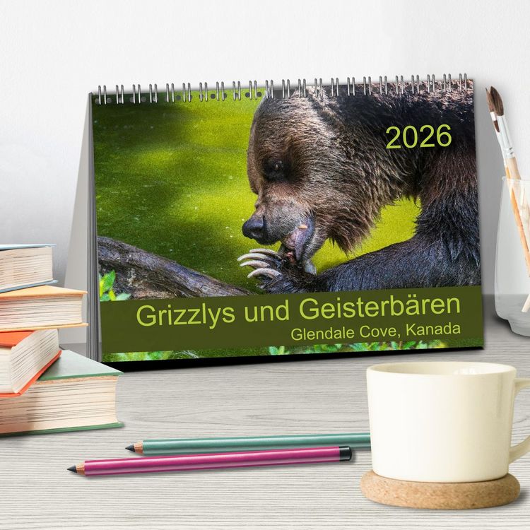 Produktbild: Grizzlys und Geisterb&auml;ren - Glendale Cove, Kanada (Tischkalender 2026 DIN A5 quer), CALVENDO Monatskalender