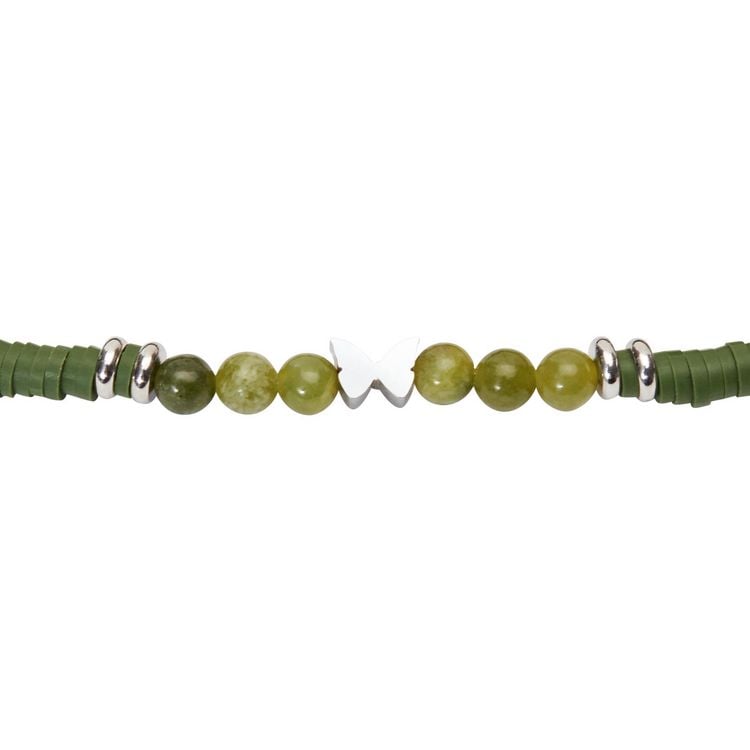 Produktbild: Armband - "little dreams" Serpentin - Edelstahl - Schmetterling