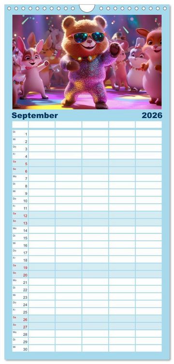 Produktbild: Familienplaner 2026 - Witzige Weisheiten f&uuml;r Kinder mit 5 Spalten (Wandkalender, 21 x 45 cm) CALVENDO