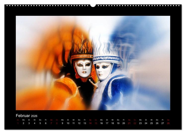 Produktbild: Venezianischer Karneval (hochwertiger Premium Wandkalender 2026 DIN A2 quer), Kunstdruck in Hochglanz