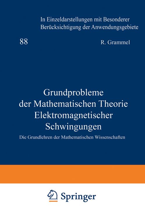 Produktbild: Grundprobleme der Mathematischen Theorie Elektromagnetischer Schwingungen