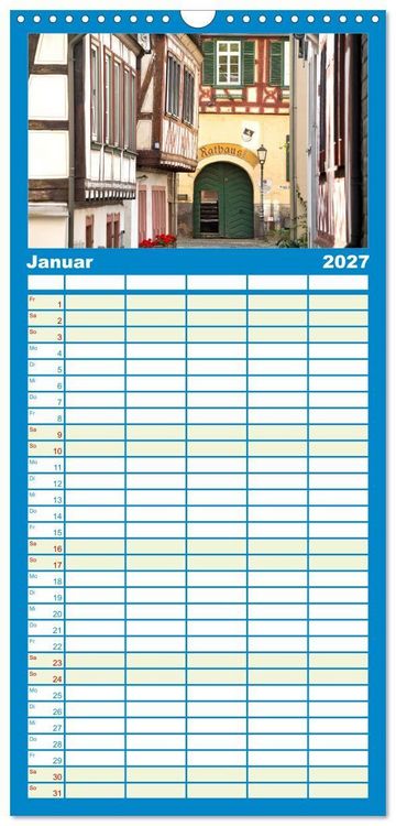 Produktbild: Familienplaner 2027 - Oberes Mittelrheintal Sehnsuchtsziel f&uuml;r Romantiker mit 5 Spalten (Wandkalender, 21 x 45 cm) CALVENDO