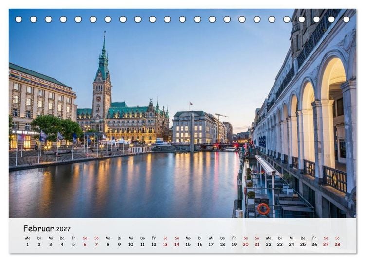 Produktbild: Hamburg - Zwischen Alster und Elbe (Tischkalender 2027 DIN A5 quer), CALVENDO Monatskalender
