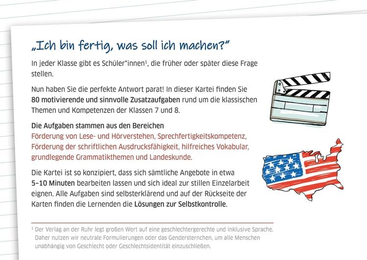 Produktbild: Die Englisch-Kartei f&uuml;r Schnelle - Klasse 7/8