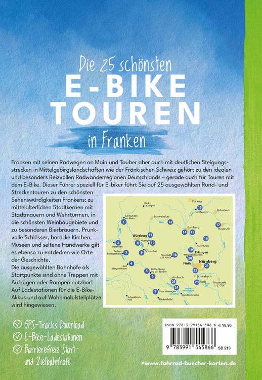 Produktbild: BVA Die 25 sch&ouml;nsten E-Bike Touren in Franken
