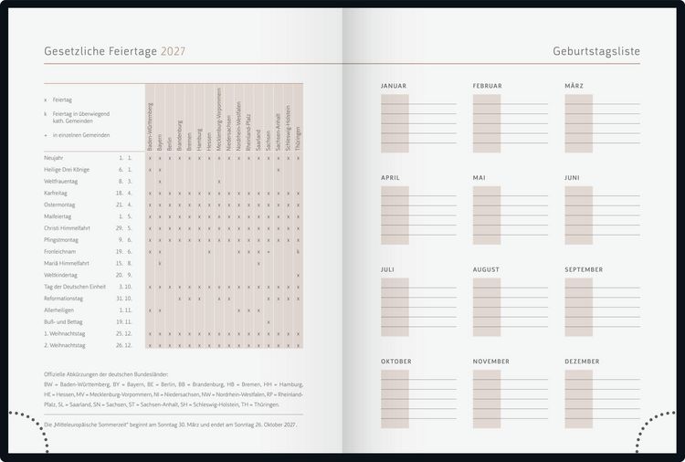 Produktbild: rido/id&eacute; 7013607017 Taschenkalender Premium Young Line Mini 2027 "Moon" A6, Papier