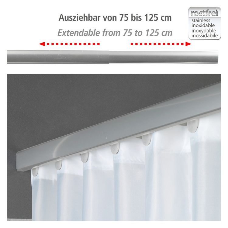 Produktbild: Teleskop-Duschschiene Mod. Era Chrom 75-125 cm, f&uuml;r Duschvorh&auml;nge