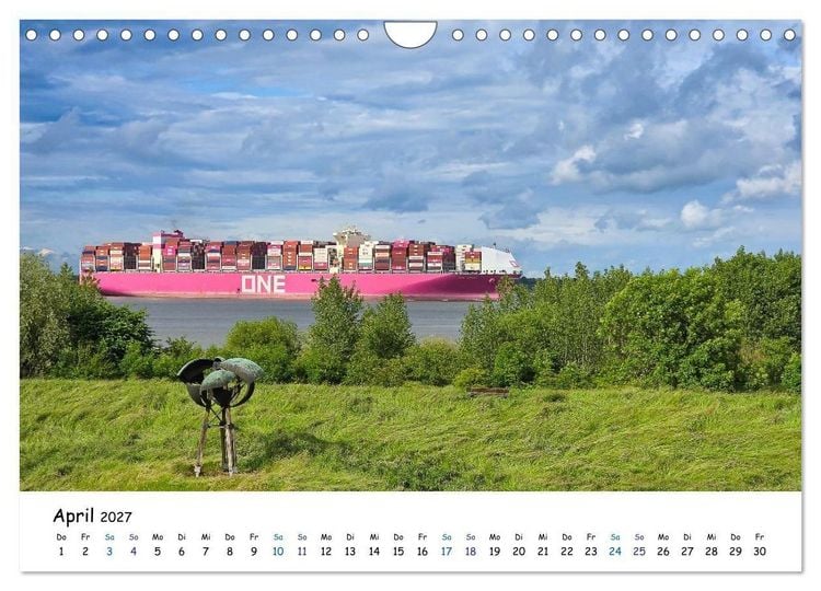 Produktbild: Elbinsel Krautsand - Impressionen von Land und Fluss (Wandkalender 2027 DIN A4 quer), CALVENDO Monatskalender